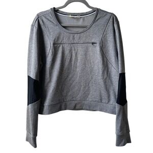 Zella‎ Women's Pullover Sweatshirt XL Gray Active Long Sleeve Performance Zip